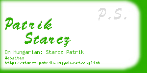 patrik starcz business card